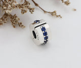 925 Silver Locker Charm with Dark Crystal Stopper