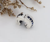 925 Silver Locker Charm with Dark Crystal Stopper