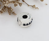 925 Silver Locker Charm with Dark Crystal Stopper
