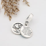 925 Silver Star Moon Crane Enamel Pendant for Bracelet DIY