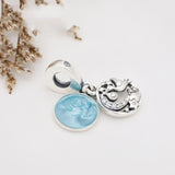925 Silver Star Moon Crane Enamel Pendant for Bracelet DIY