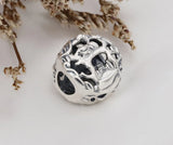 Openwork Round Silver Charm Bracelet Bead