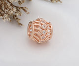 Geometric Line Rose Charm Bead Crystal for Bracelet Making