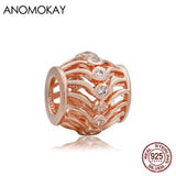 Geometric Line Rose Charm Bead Crystal for Bracelet Making