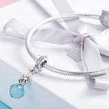 S925 Silver Christmas Elk Pendant Crystal Charm Bracelet Necklace Jewelry