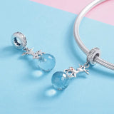 S925 Silver Christmas Elk Pendant Crystal Charm Bracelet Necklace Jewelry
