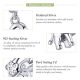 925 Sterling Silver Happy Elephant Charm Pendant Jewelry