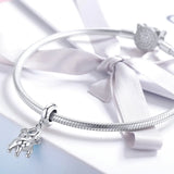 925 Sterling Silver Happy Elephant Charm Pendant Jewelry