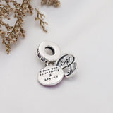 Anomokay Enamel Heart Pendant Charm 925 Silver Purple Bead
