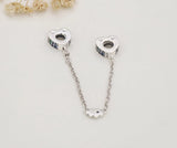 Romantic Heart Clasp Silver Safety Chain for Bracelet Bangle