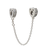Romantic Heart Clasp Silver Safety Chain for Bracelet Bangle
