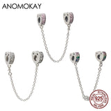 Romantic Heart Clasp Silver Safety Chain for Bracelet Bangle
