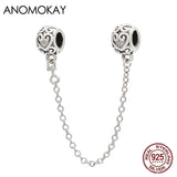 Anomokay Romantic Magic Love Heart Clasp Silver Safety Chain