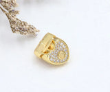 Shinny Crystal Heart Crown Bead for Bracelet, Romantic Love Lock Beads