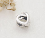 925 Silver Charm for Bracelet Bangle: Openwork Heart Love Bead