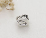 925 Silver Charm for Bracelet Bangle: Openwork Heart Love Bead