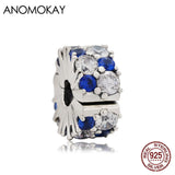 Anomokay Sparkling Crystal 925 Silver Locker Charm