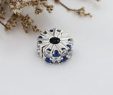 Anomokay Sparkling Crystal 925 Silver Locker Charm