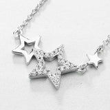 Sparkling Zircon Star 925 Silver Necklace for Women