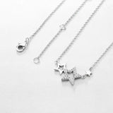 Sparkling Zircon Star 925 Silver Necklace for Women