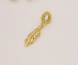 Spring Wheat Ears Pendant Charm for Bracelets with Crystal