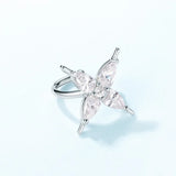 Sterling 925 Silver Butterfly Stud Earrings Asymmetric Ear Clip