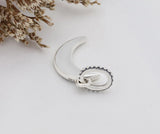 925 Silver Moon Pendant Charm with Crystal Moon Beads