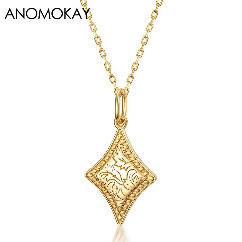 Vintage Flower Diamond Necklace 925 Sterling Silver Pendant