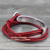 Anslow Classic Vintage Style Silver Plated Leather Bracelet Couple Gift