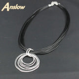 Anslow Jewelry Multilayer Round Chokers For Women Collar Statement Necklace