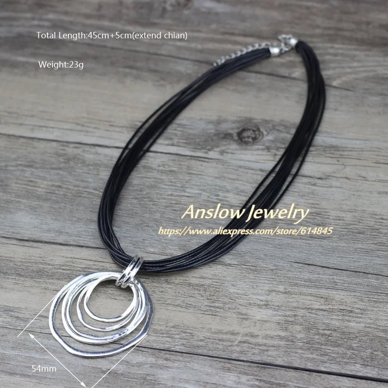 Anslow Jewelry Multilayer Round Chokers For Women Collar Statement Necklace