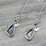 Anslow Winter Sweater Chain Length Necklace with Irregular Crystal Pendant