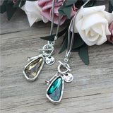 Anslow Winter Sweater Chain Length Necklace with Irregular Crystal Pendant