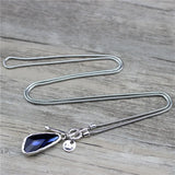 Anslow Winter Sweater Chain Length Necklace with Irregular Crystal Pendant