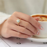 Anslow Pearl Stone Wire Ring Lady Wedding Gift
