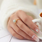 Anslow Pearl Stone Wire Ring Lady Wedding Gift