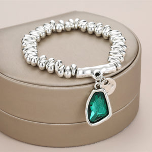 Anslow Jewelry Ancient Silver Plated Crystal Adjustable Size Women Bracelet