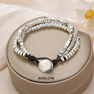 Anslow Retro Leather Bracelet for Christmas Gift