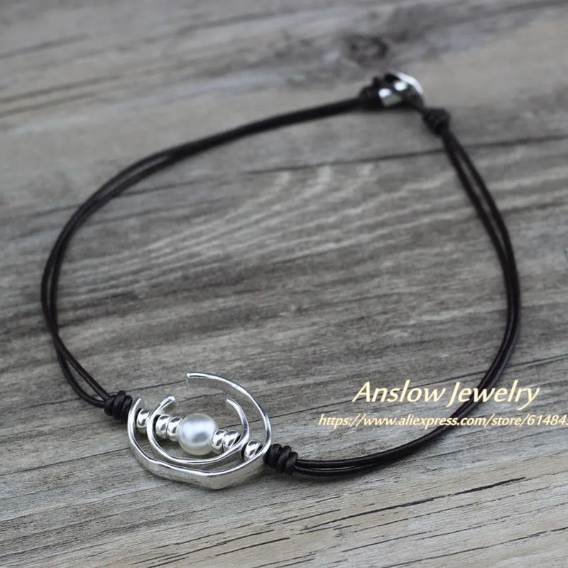 Punk Rock Style Leather Choker Necklace