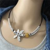 Dragonfly Charm Choker Necklace for Women, Mothers' Gift