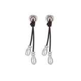 Anslow Water Drop Vintage Style Leather Earrings
