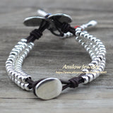 Bohemian Leather Beads Bracelets Women Girls