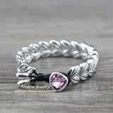 Anslow Heart Leather Bracelet Crystal Rhinestone Women Gift
