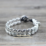 Anslow Heart Leather Bracelet Crystal Rhinestone Women Gift