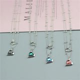 Anslow Heart Beads Chain Choker Necklace for Women