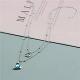 Anslow Heart Beads Chain Choker Necklace for Women