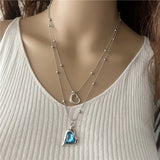 Anslow Heart Beads Chain Choker Necklace for Women