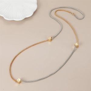 Anslow Cube Charms Silver Plated Necklace