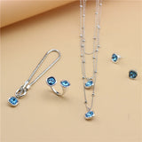 Anslow Bride Wedding Jewelry Set Multilayer Choker Chain Necklace