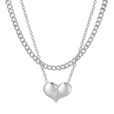 Anslow Chain Women Accessories Statement Necklace Heart Pendant Charms Collar 